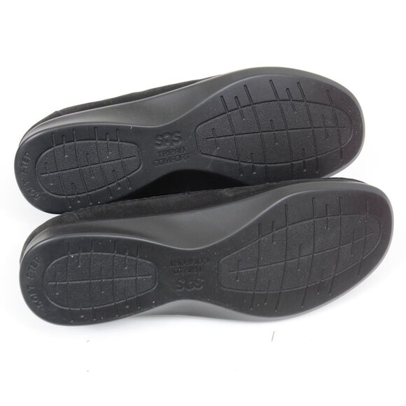 SAS Shoes Roamer-N Slip On Loafer Hook & Eye Charcoal Leather Comfort 10 WIDE - Picture 7 of 8